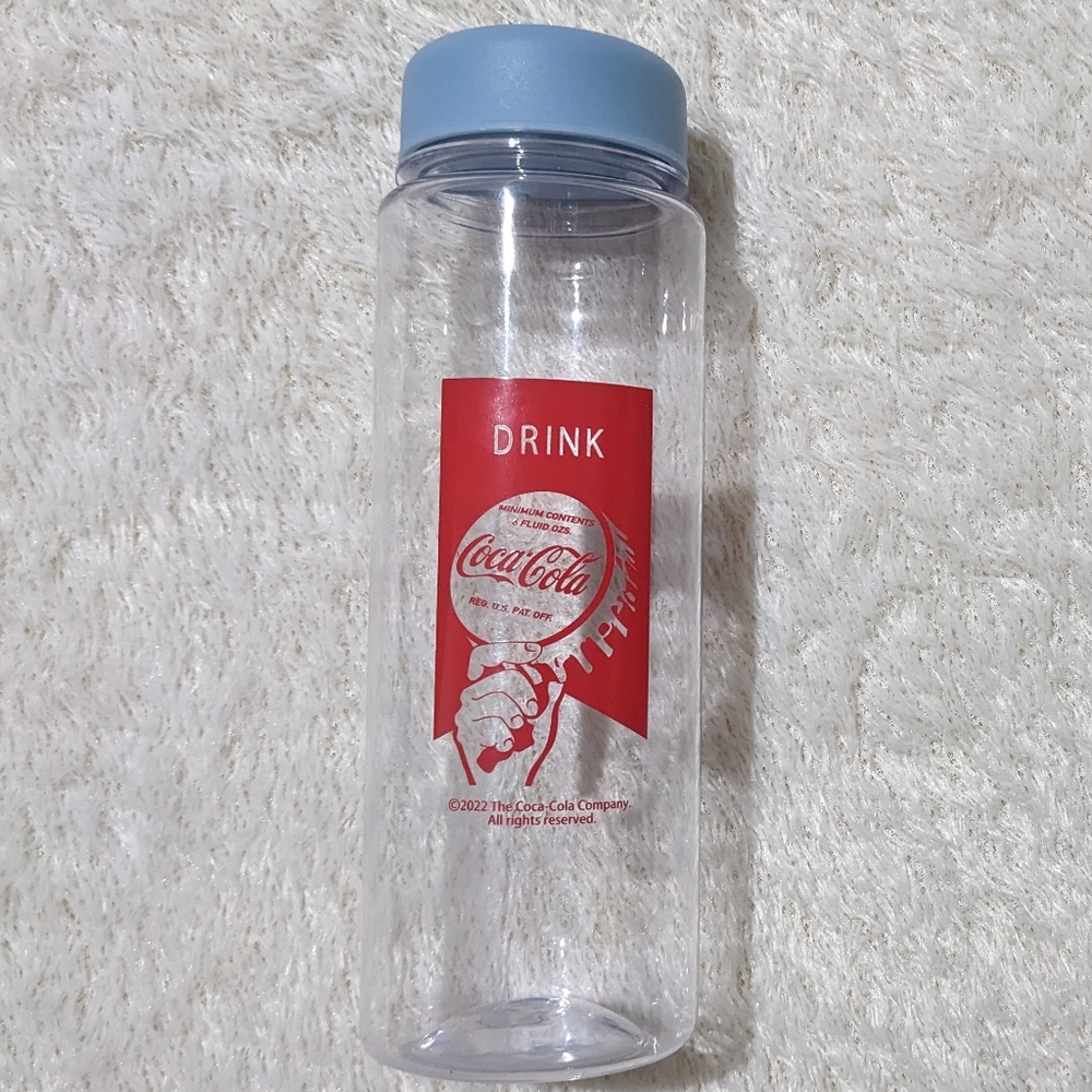 Coca Cola water bottle wide-rim 2023, baby blue 500ml